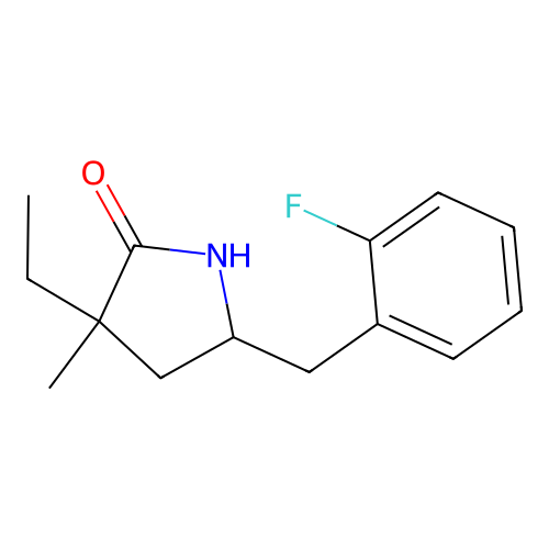 2-Pyrrolidinone, 3-ethyl-5-((2-fluorophenyl)methyl)-3-methyl- structure