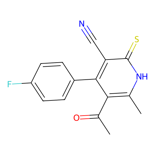 5-Acetyl-4-(4-fluorophenyl)-6-methyl-2-thioxo-1,2-dihydropyridine-3-carbonitrile structure