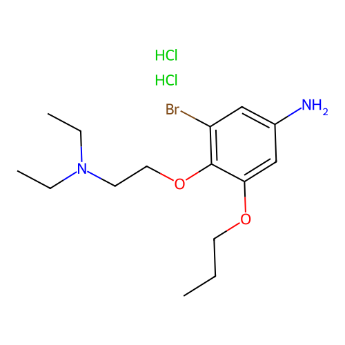 p-Phenetidine, 3-bromo-beta-(diethylamino)-5-propoxy-, dihydrochloride structure