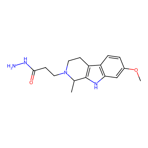 3-(7-Methoxy-1-methyl-1,3,4,9-tetrahydropyrido[3,4-b]indol-2-yl)propanehydrazide structure