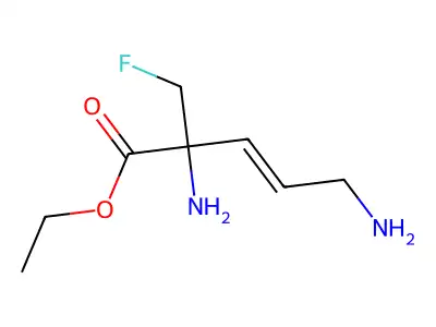 Ethyl 2,5-diamino-2-(fluoromethyl)pent-3-enoate structure