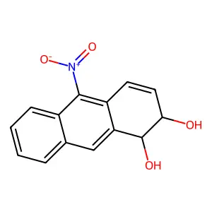 3,4-Dihydroxy-9-nitro-3,4-dihydroanthracene structure