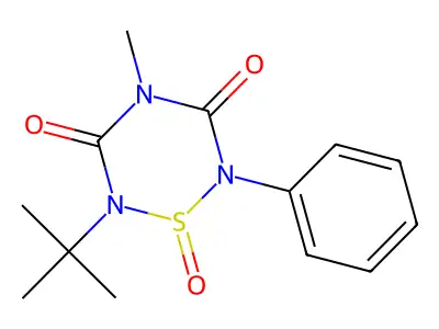 2h-1,2,4,6-thiatriazine-3,5(4h,6h)-dione, 2-(1,1-dimethylethyl)-4-methyl-6-phenyl-, 1-oxide structure