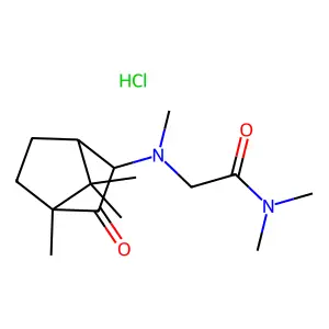 Acetamide, N,N-dimethyl-2-(methyl(2-oxo-3-bornyl)amino)-, hydrochloride structure