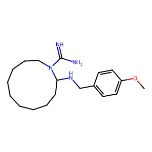 4-Methoxybenzylaminodecamethylene guanidine structure
