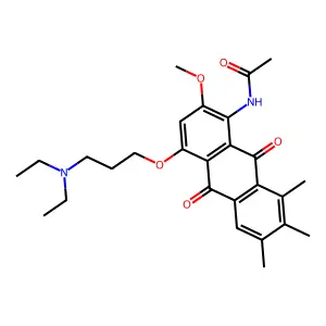 Acetamide, N-(4-(3-(diethylamino)propoxy)-9,10-dihydro-2-methoxy-6,7,8-trimethyl-9,10-dioxo-1-anthracenyl)- structure