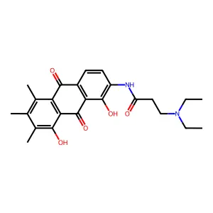 Propanamide, 3-(diethylamino)-N-(9,10-dihydro-1,8-dihydroxy-5,6,7-trimethyl-9,10-dioxo-2-anthracenyl)- structure