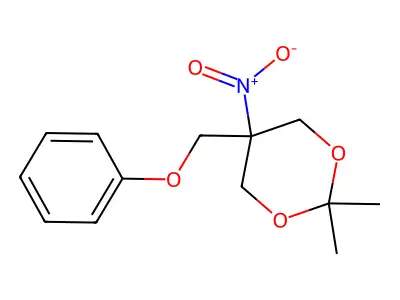 2,2-Dimethyl-5-nitro-5-phenoxymethyl-1,3-dioxane structure