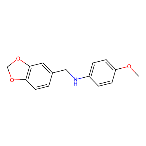 Benzo[1,3]dioxol-5-ylmethyl-(4-methoxy-phenyl)-amine structure