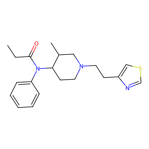 Propanamide, N-(3-methyl-1-(2-(4-thiazolyl)ethyl)-4-piperidinyl)-N-phenyl- structure