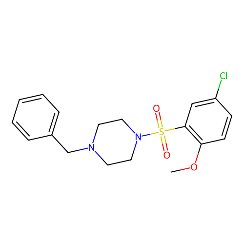 Piperazine, 1-((5-chloro-2-methoxyphenyl)sulfonyl)-4-(phenylmethyl)- structure