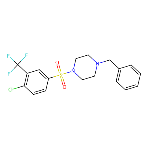 1-Benzyl-4-((4-chloro-3-(trifluoromethyl)phenyl)sulfonyl)piperazine structure