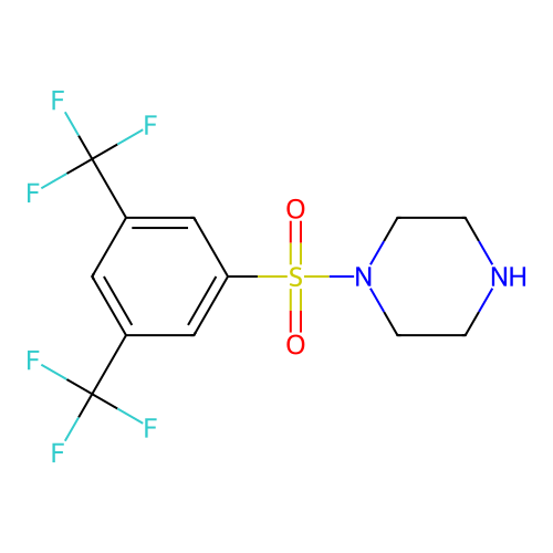1-[3,5-Bis(trifluoromethyl)benzenesulfonyl]piperazine structure