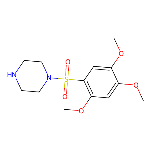 Piperazine, 1-((2,4,5-trimethoxyphenyl)sulfonyl)- structure