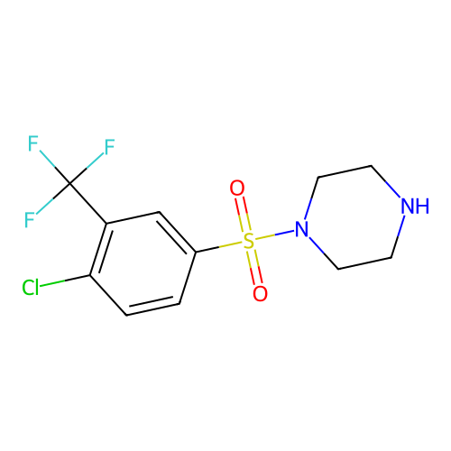 1-(4-Chloro-3-(trifluoromethyl)benzenesulfonyl)piperazine structure