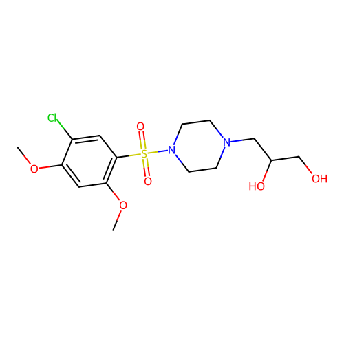 Piperazine, 1-((5-chloro-2,4-dimethoxyphenyl)sulfonyl)-4-(2,3-dihydroxypropyl)- structure