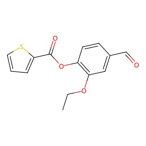 2-Ethoxy-4-formylphenyl thiophene-2-carboxylate structure