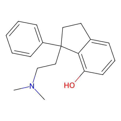 1-[2-(Dimethylamino)ethyl]-1-phenylindan-7-OL structure