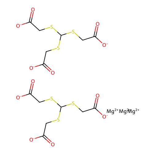 Trimagnesium bis(2,2',2''-(methylidynetris(thio))trisacetate) structure