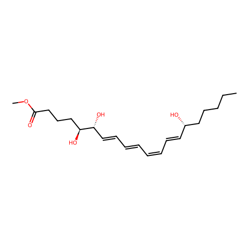 methyl (5S,6R,7E,9E,11Z,13E,15R)-5,6,15-trihydroxyicosa-7,9,11,13-tetraenoate structure