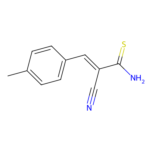 (E)-2-cyano-3-(4-methylphenyl)prop-2-enethioamide structure