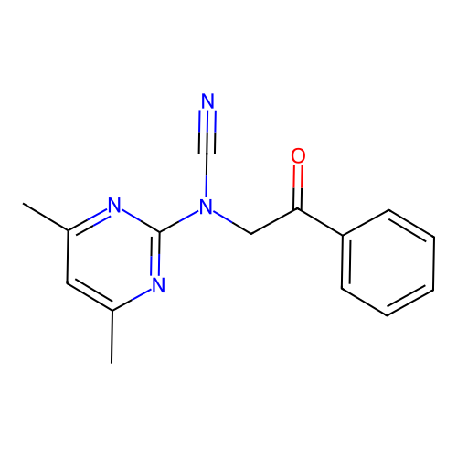 (4,6-Dimethylpyrimidin-2-yl)-phenacylcyanamide structure