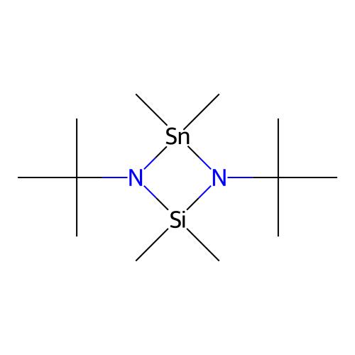 1,3,2,4-Diazasilastannetane, 1,3-di(tert-butyl)-2,2,4,4-tetramethyl- structure
