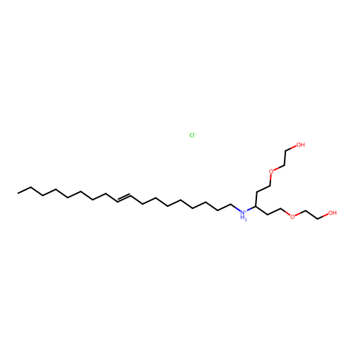1,5-Bis(2-hydroxyethoxy)pentan-3-yl-octadec-9-enylazanium chloride structure