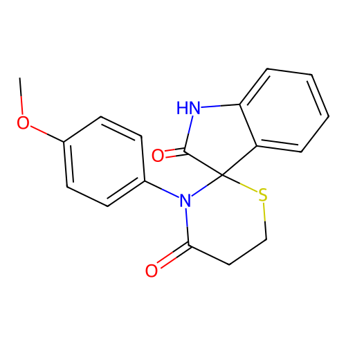 3'-(4-Methoxyphenyl)-1,2-dihydrospiro[indole-3,2'-[1,3]thiazinane]-2,4'-dione structure