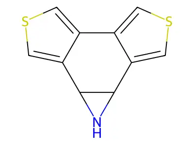 1H-Dithieno(3',4':3,4;3'',4'':5,6)benz(1,2-b)azirine, 1a,7b-dihydro- structure
