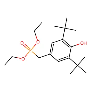 Diethyl ((3,5-bis(1,1-dimethylethyl)-4-hydroxyphenyl)methyl)phosphonate structure