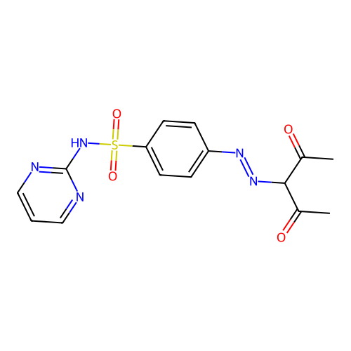 4-(2,4-dioxopentan-3-yldiazenyl)-N-pyrimidin-2-ylbenzenesulfonamide structure