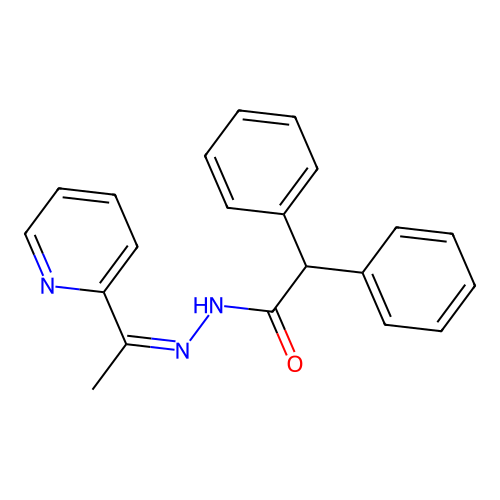 2,2-diphenyl-N-(1-pyridin-2-ylethylideneamino)acetamide structure