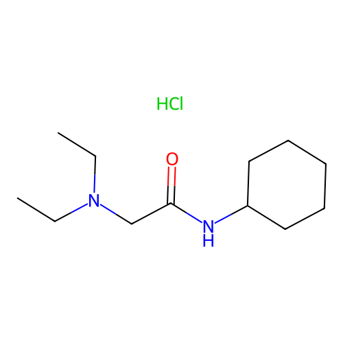 Acetamide, N-cyclohexyl-2-(diethylamino)-, hydrochloride structure