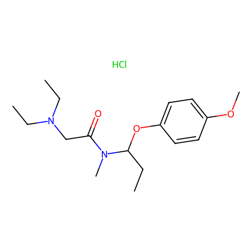 2-(diethylamino)-N-[1-(4-methoxyphenoxy)propyl]-N-methylacetamide;hydrochloride structure
