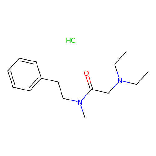 Acetamide, 2-(diethylamino)-N-methyl-N-(2-phenethyl)-, hydrochloride structure