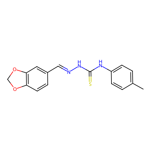 1,3-benzodioxole-5-carbaldehyde N-(4-methylphenyl)thiosemicarbazone structure