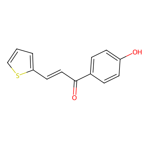 1-(4-Hydroxyphenyl)-3-(2-thienyl)-2-propen-1-one structure