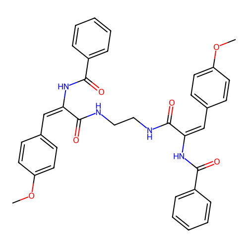 (2E)-N-{2-[(2E)-3-(4-methoxyphenyl)-2-(phenylcarbonylamino)prop-2-enoylamino]e thyl}-3-(4-methoxyphenyl)-2-(phenylcarbonylamino)prop-2-enamide structure