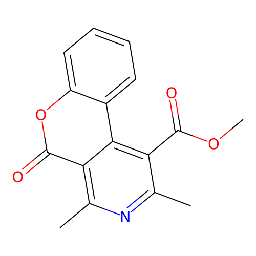 methyl 2,4-dimethyl-5-oxo-5H-chromeno[3,4-c]pyridine-1-carboxylate structure