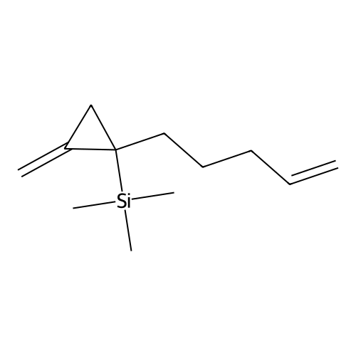 Trimethyl[2-methylene-1-(4-pentenyl)cyclopropyl]silane structure