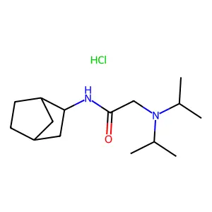 Acetamide, 2-(diisopropylamino)-N-(2-norbornanyl)-, hydrochloride structure