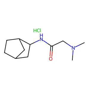 Acetamide, 2-(dimethylamino)-N-(2-norbornanyl)-, hydrochloride, endo- structure