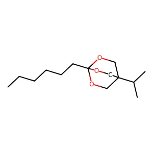 2,6,7-Trioxabicyclo(2.2.2)octane, 1-hexyl-4-(1-methylethyl)- structure