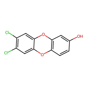 8-Hydroxy-2,3-dichlorodibenzo-p-dioxin structure