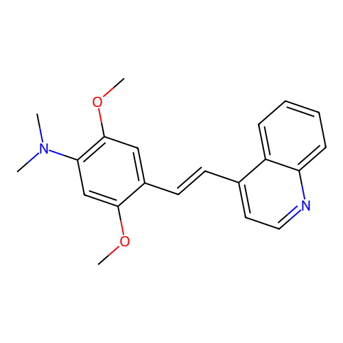 2,5-dimethoxy-N,N-dimethyl-4-(2-quinolin-4-ylethenyl)aniline structure