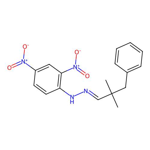 N-[(2,2-Dimethyl-3-phenyl-propylidene)amino]-2,4-dinitro-aniline structure