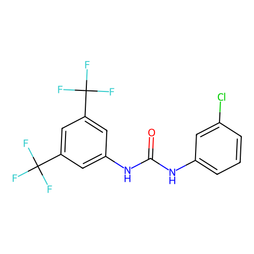 N-[3,5-bis(trifluoromethyl)phenyl]-N'-(3-chlorophenyl)urea structure