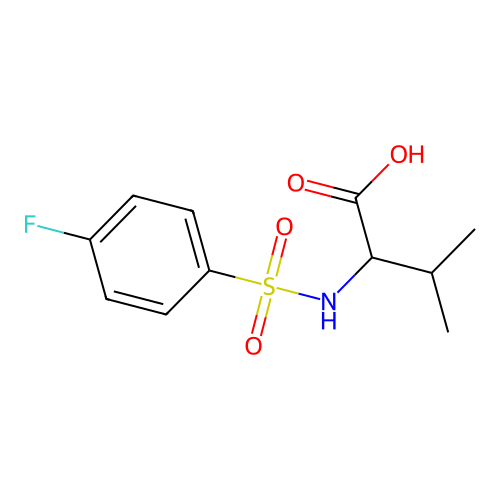 2-{[(4-Fluorophenyl)sulfonyl]amino}-3-methylbutanoic acid structure