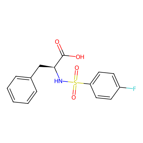 (S)-2-(4-fluorophenylsulfonamido)-3-phenylpropanoic acid structure